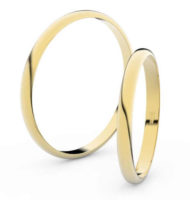 Jednoduché snubní prsteny ze žlutého zlata půlkulatý profil