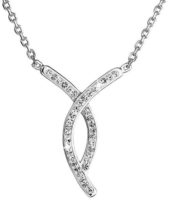 Stříbrný náhrdelník s propleteným přívěskem zdobeným třpytivými krystaly Swarovski