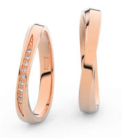 Asymetrické snubní prsteny z růžového zlata