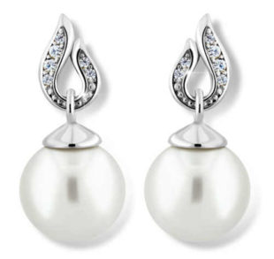 Luxusní visací perlové náušnice se zirkony