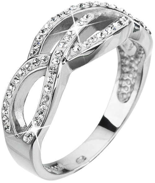 Stříbrný prsten s krystaly Swarovski