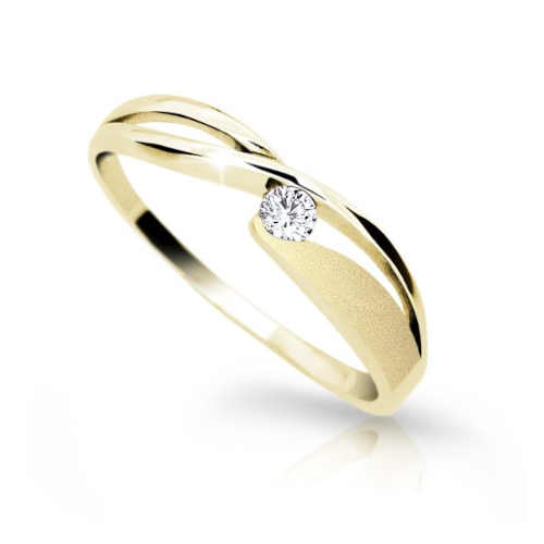 Dámský prsten ze žlutého zlata s briliantem