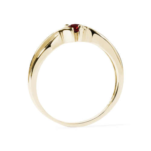 zlatý prsten zdobený granátem