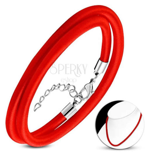 Červený náhrdelník který lze nosit i jako náramek