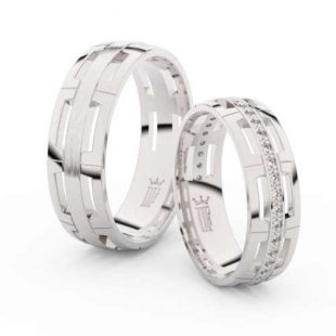 Moderní snubní prsteny z bílého zlata a s brilianty