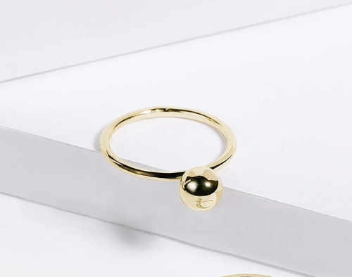 minimalistický prsten s kuličkou