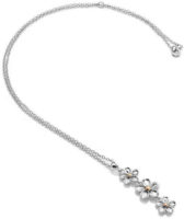 luxusní stříbrný náhrdelník s květy